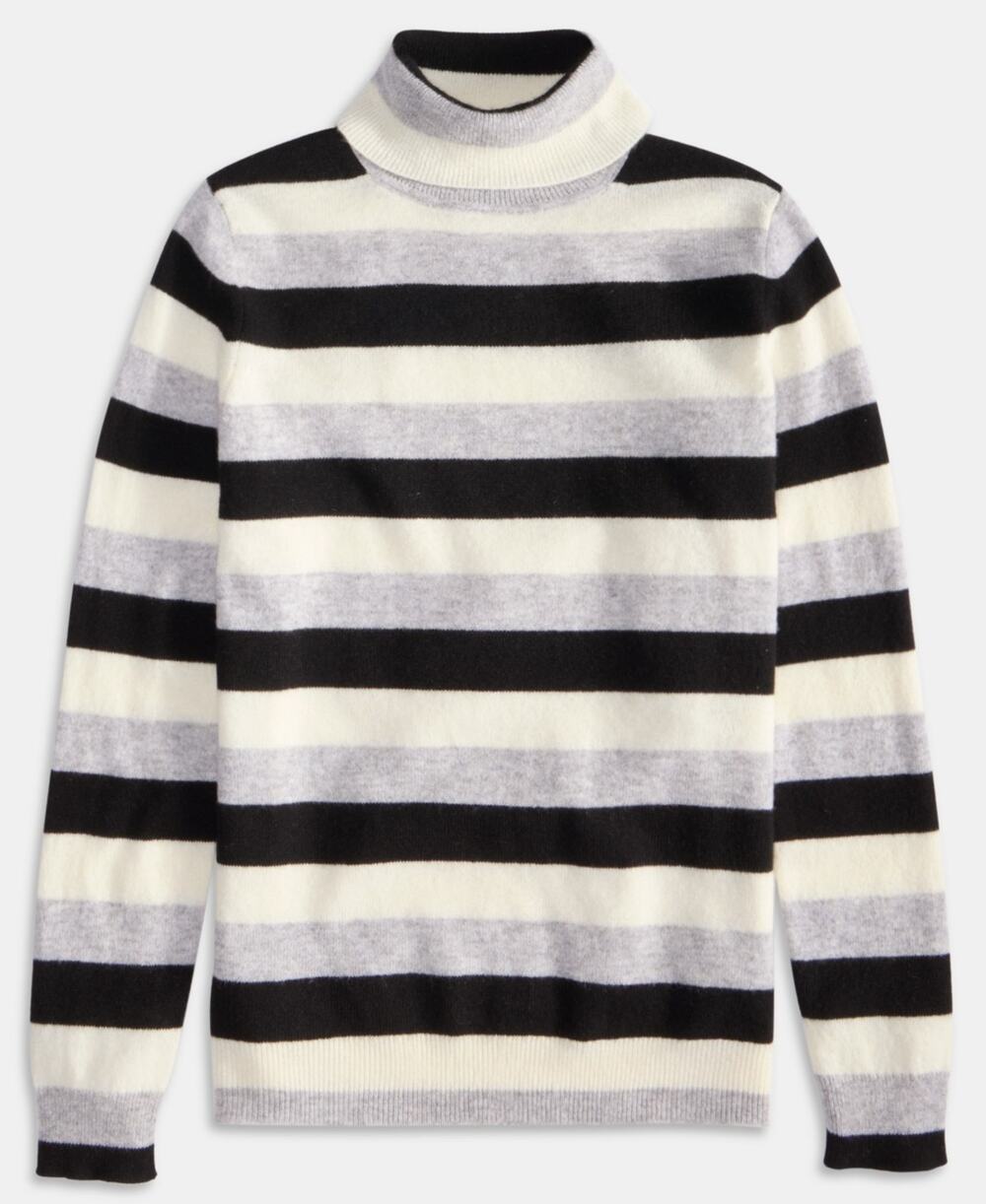 Charter Club Luxury Sweater Womens XL Multi Striped 100% Cashmere Turtleneck NWT